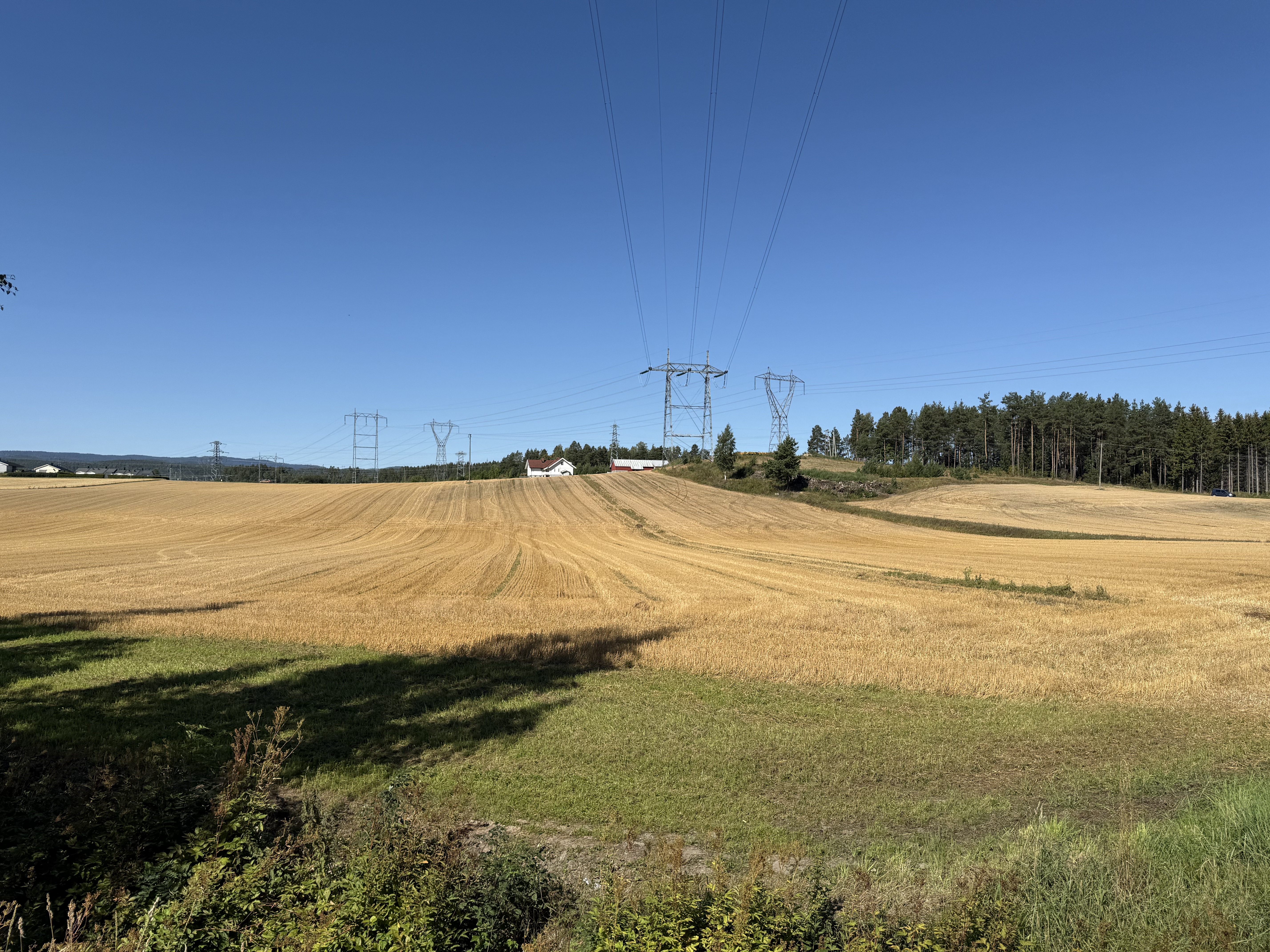 Kraftledning over åker